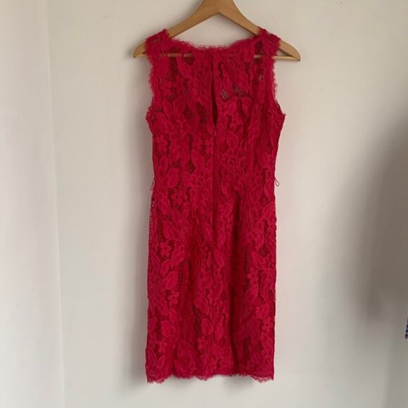 Adrianna Papell Vibrant Pink Lace Dress - Picture 9 of 12